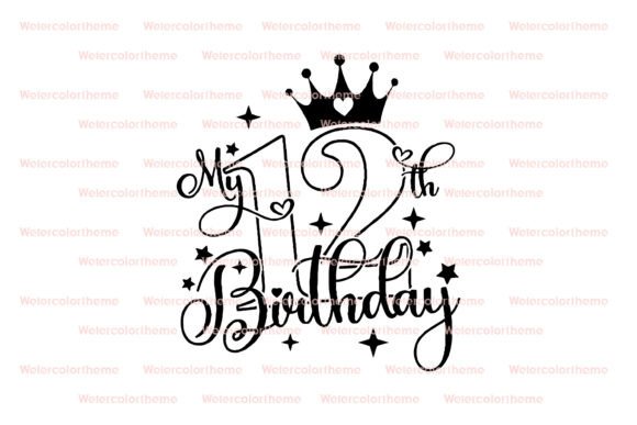 Celebrate with 12th Birthday SVG Embroidery