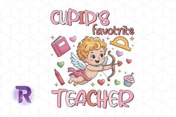 Charming Cupid's Favorite Teacher PNG