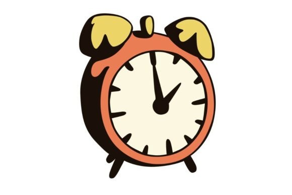 Classic School Alarm Clock: A Timeless Embroidery Design
