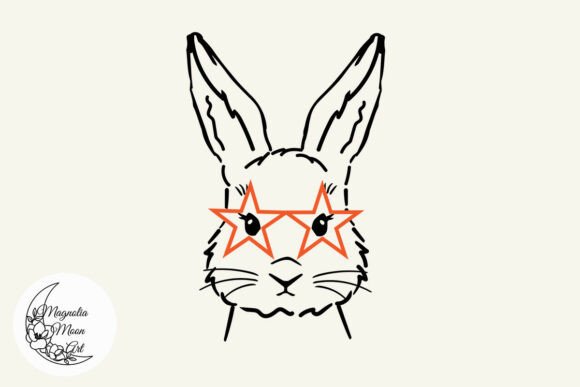 Disco Bunny in Star Glasses: A Fun Embroidery SVG