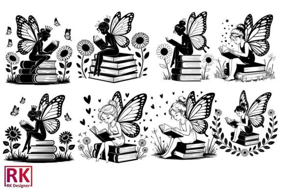 Enchanting Fairy Reading Book SVG Vector Design
