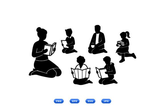 Reading Time Silhouette SVG: A Cozy Classroom Embroidery