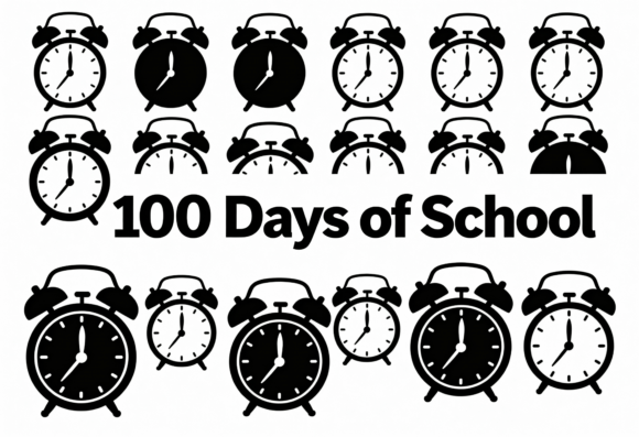Review: 100 Days of School Alarm Clock Icons