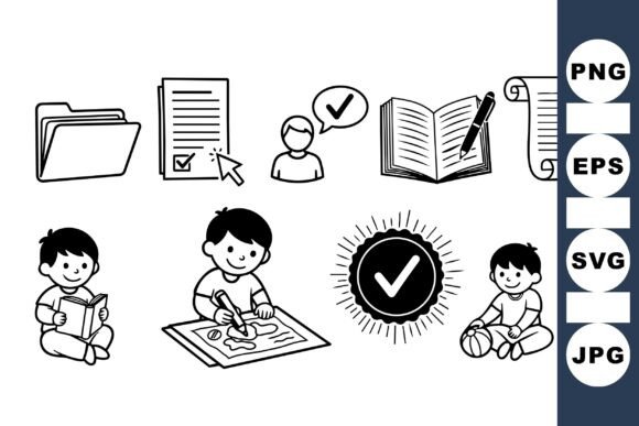 Review: Kids School Task Icon Set for Embroidery