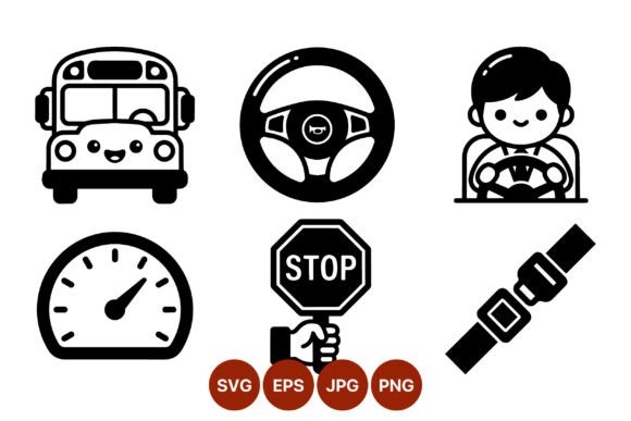 Review: School Bus Driver Safety Vector Icons