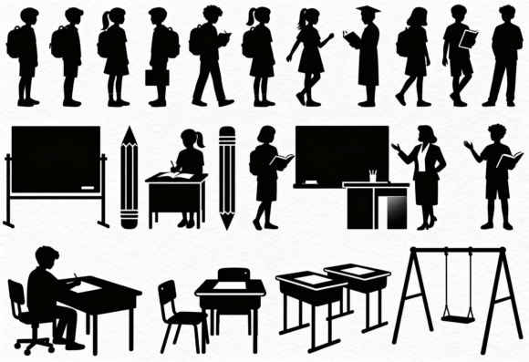 School Kids and Classroom Silhouettes: A Designer's Review
