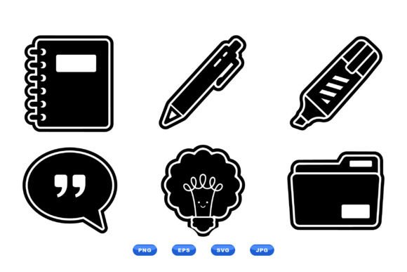School Stationery Icon Clipart: A Clean, Minimalist Design