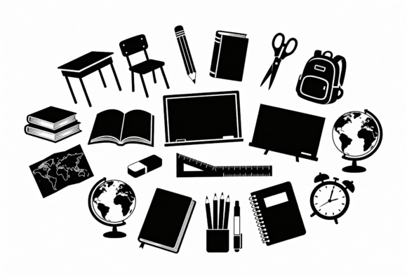 School Supplies Black Icons Vector: A Designer's Review